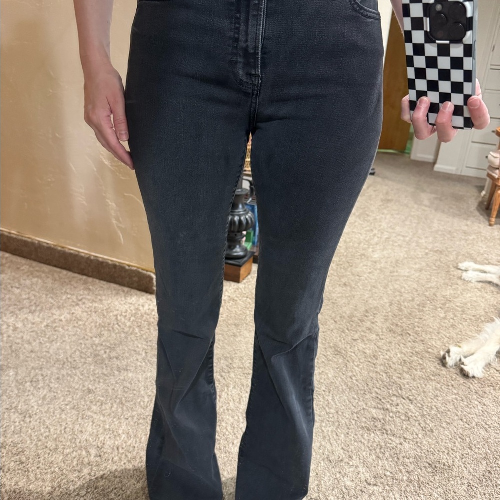 Black Flare Wide Leg Jeans with High Waist